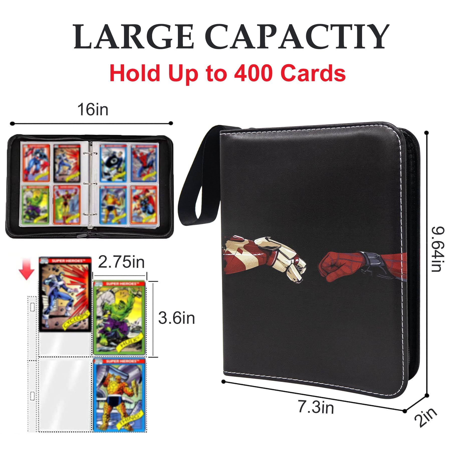 Amazon.com: Card Binder for Cards,4 Pocket with 50 Sleeves up to